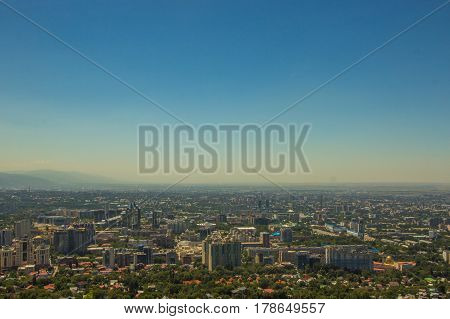 Almaty City View From Koktobe Hill, Kazakhstan