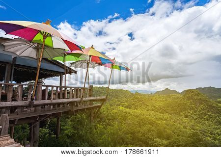 Scenic area on the top of mountains.Baan Ja Bo. Mae Hong Son . Thailand