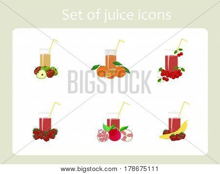 Set of juice painting icons stock vecktor illustration