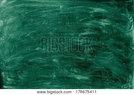 Overhead view of blackboard with smudged chalk.