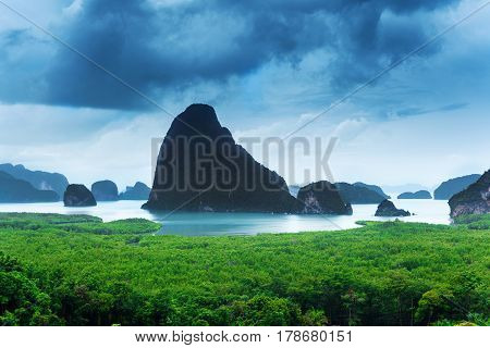 Viewpoint in Sametnangshe overlooking the bay of Phang Nga