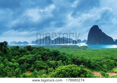 Viewpoint in Sametnangshe overlooking the bay of Phang Nga