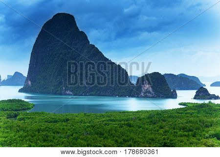 Viewpoint in Sametnangshe overlooking the bay of Phang Nga