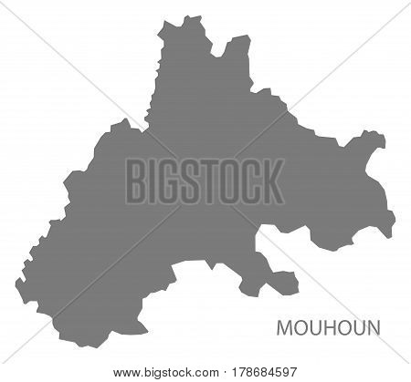 Mouhoun Burkina Faso Province Map Grey Illustration Silhouette