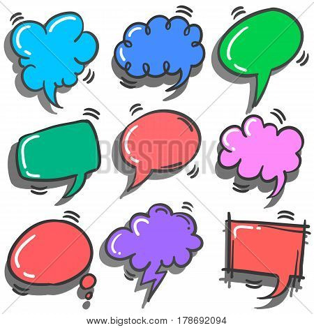 Text balloon style vector illustration collection stock