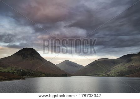 Beautiful Landscape Image Of Mountains Around Wast Water In Lake District England In Autumn