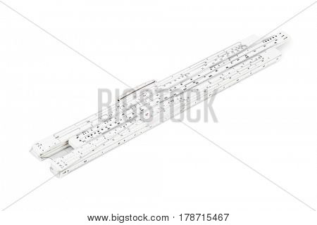 Logarithm ruler isolated on white background