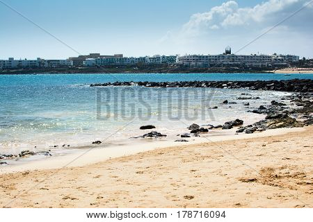 Las Cucharas Beach In Costa Teguise, Lanzarote