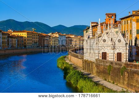 Downtown in Pisa Italy - architecture background