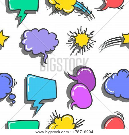 Stock of text balloon style doodles vector illustration