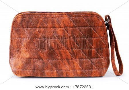 Terracotta women handbag isolated over white fancy, single, large, wear, shop, capacious