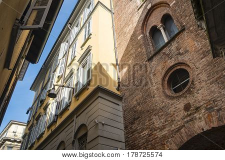 Monza (Brianza Lombardy Italy) : the medieval tower of Teodolinda built in 13th century and situated in via Lambro
