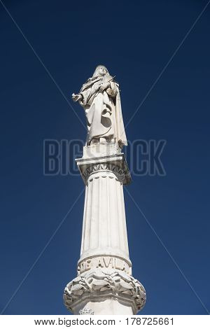 Avila (Castilla y Leon Spain): statue dedicated to Santa Teresa