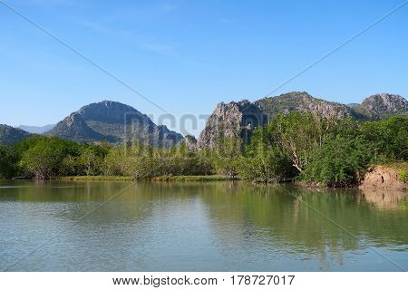 Water and mountains seascape Khao Sam roi Yot national park Thailand