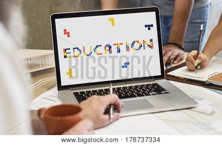 8 bit words illustration of eudcation knowledge