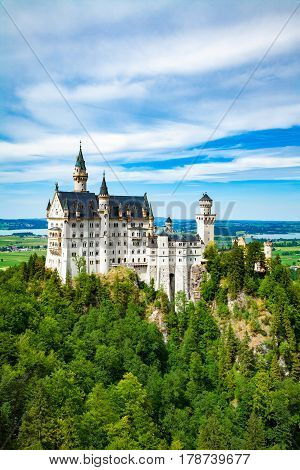 Neuschwanstein castle. One of the most famous and beautiful castle in the world.