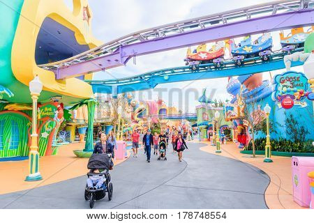 ORLANDO USA - JANUARY 05 2017: Adventure Island of Universal Studios Orlando. Universal Studios Orlando is a theme park resort in Orlando Florida.