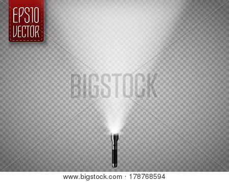 Flashlight isolated on a transparent background. Vector illustration
