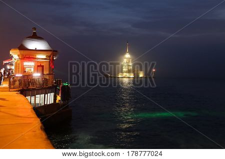 Maidens Tower In Bosphorus Strait, Istanbul