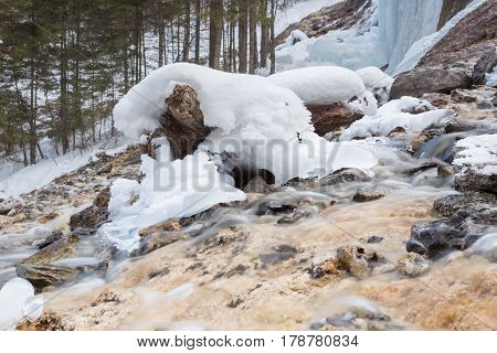 Urlatoarea waterfall in Ciucas Mountains located in Ciucas Mountains Nature Park.