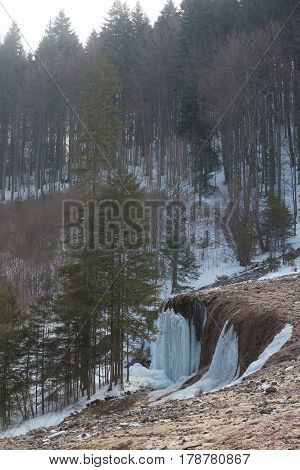 Urlatoarea waterfall in Ciucas Mountains located in Ciucas Mountains Nature Park.