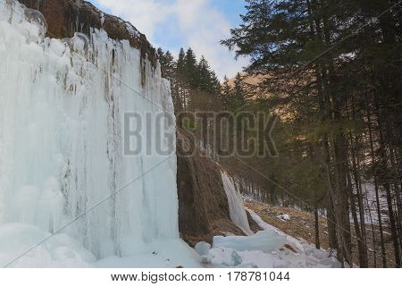 Urlatoarea waterfall in Ciucas Mountains located in Ciucas Mountains Nature Park.