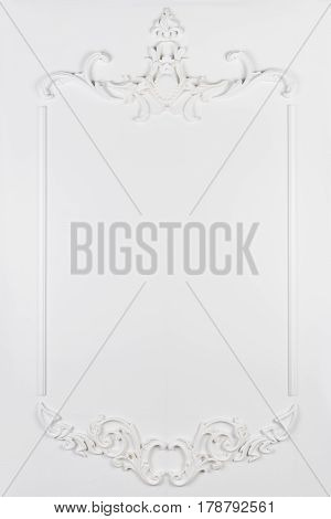 White beautiful rectangular stucco on white isolated background