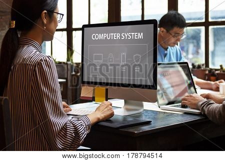 Computer Security System Data Protection Graphic