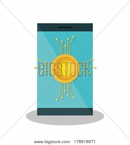 bitcoins trading flat icons vector illustration design