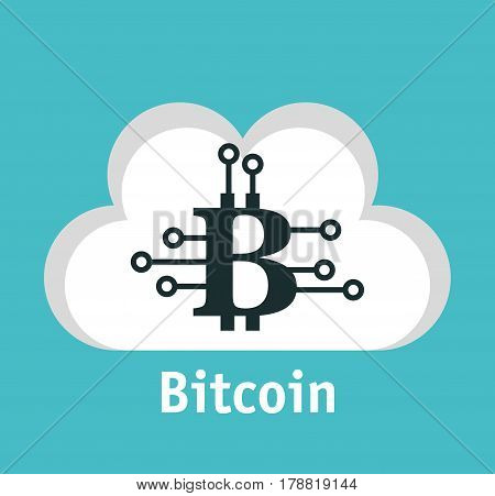 bitcoins trading flat icons vector illustration design