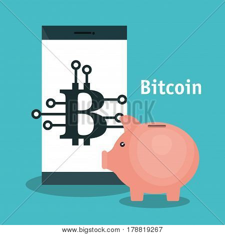 bitcoins trading flat icons vector illustration design
