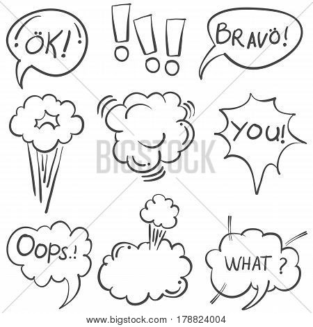 Vector art of speech bubble doodles collection stock