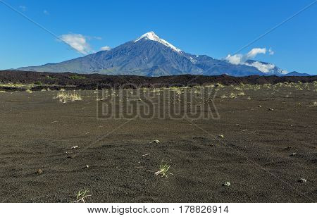 Tolbachik Volcano, Klyuchevskaya Group of Volcanoes in Kamchatka.