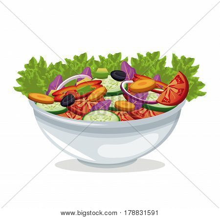 bowl salad vegetables harvest vector illustration eps 10