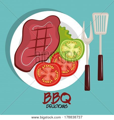 delicious meat beef bbq menu vector illustration design
