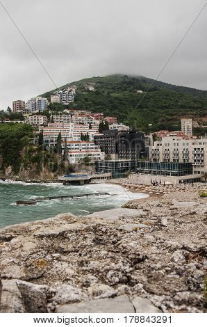 View from the old town to the sea beach
