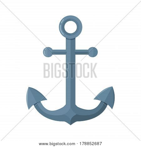 Flat style retro anchor vector illustration isolated on white.