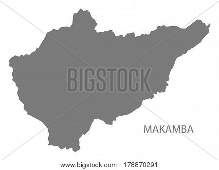 Makamba Burundi Province Map Grey Illustration Silhouette