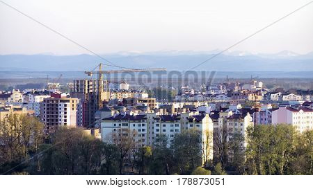 Building of high-rise buildings in a new city