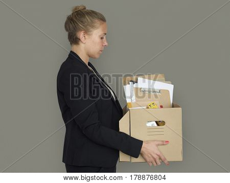 Caucasian Business Woman Retrenchment