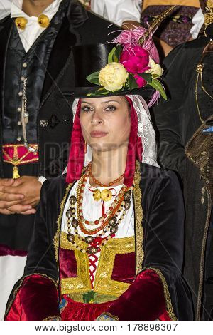 QUARTU S.E., ITALY - September 2, 2015: So dressed in Quartu - parade of costumes and period clothing - Sardinia