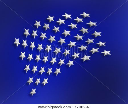 蓝色背景上的 3D 星星