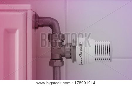 Temperature Knob Of Heating Radiator, Used And Dusty