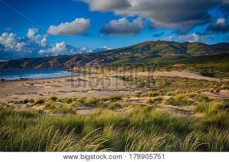 Cascais Portugal. 25 March 2017.View of Guincho beach in hazy day from the Cascais side on the N247 road in Portugal. Cascais Portugal. photography by Ricardo Rocha.