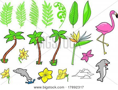 Illustrazione vettoriale Set tropicali
