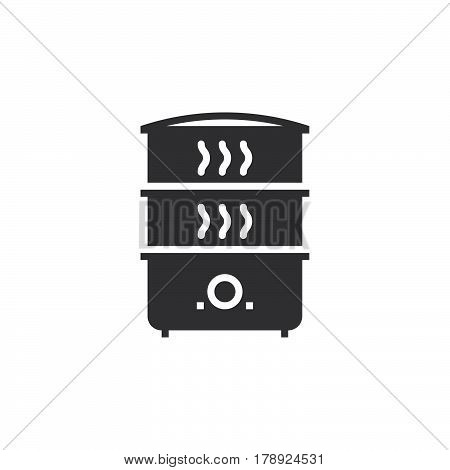 Electric Food Steamer icon vector solid flat sign pictogram isolated on white logo illustration