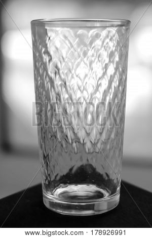 Empty glass isolated black white rhombus pattern