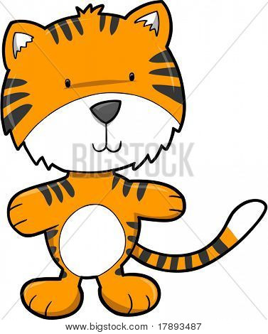 Cute Tygrys wektor ilustracja