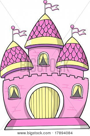 Ilustração em vetor Rosa Princesa Castelo