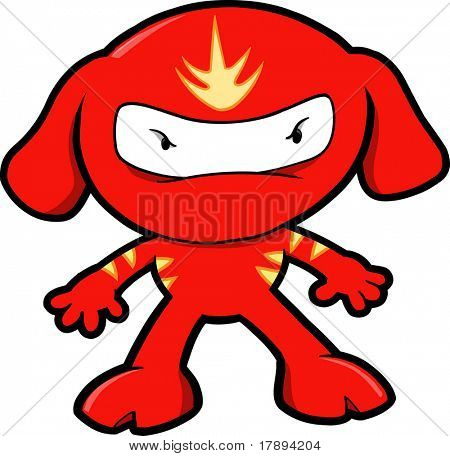 Ninja kiskutya kutya vektoros illusztráció